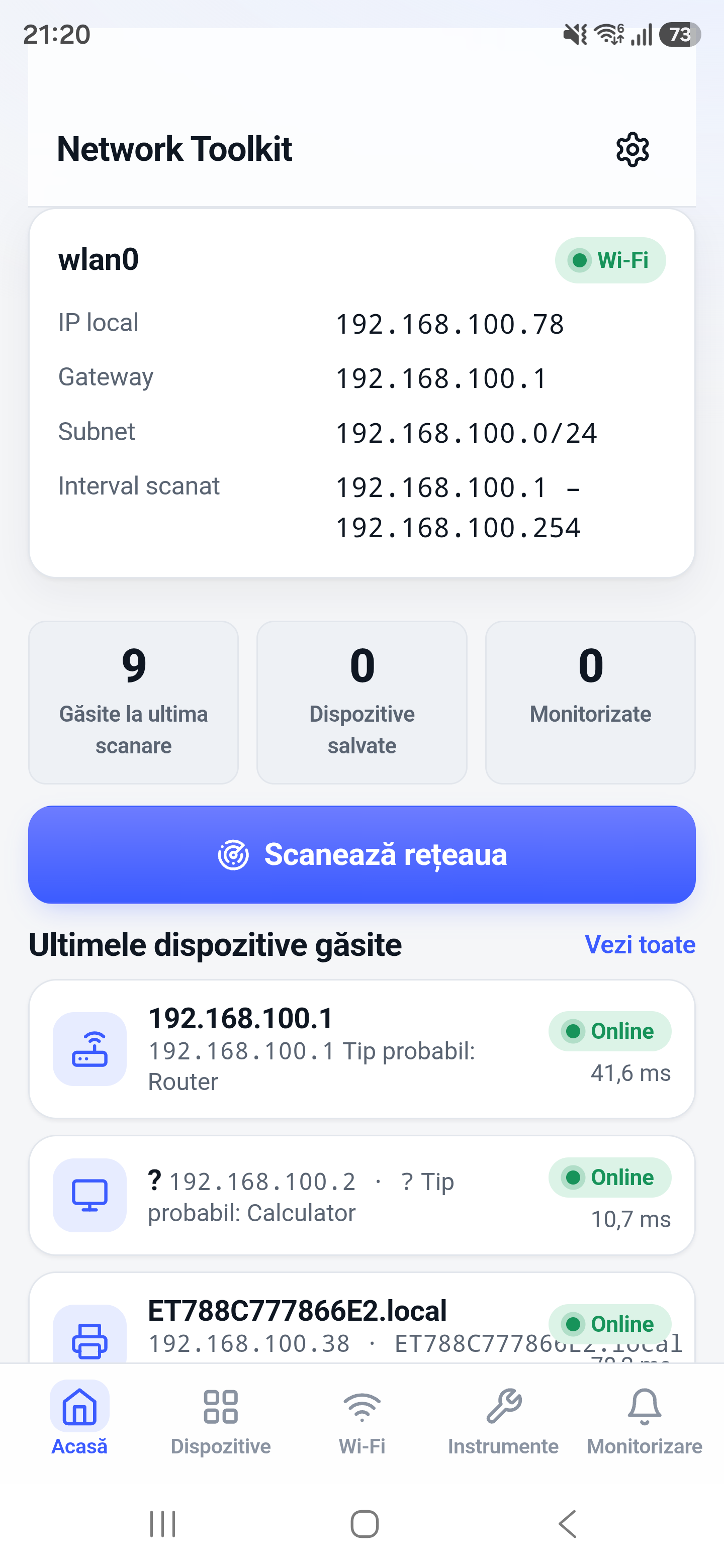 Network Toolkit - Network Tools for Android screen in Network Toolkit for Android